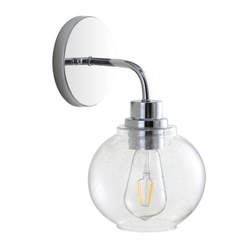 Sandrine Iron/Seeded Glass Cottage Rustic LED Vanity Light